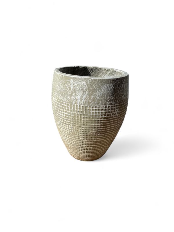 Anja Pot Small Whitewash Finish - H370mm x W290mm - 8kg