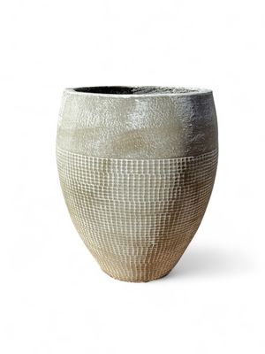 Anja Pot Large Whitewash Finish - H600mm x W470mm - 21kg