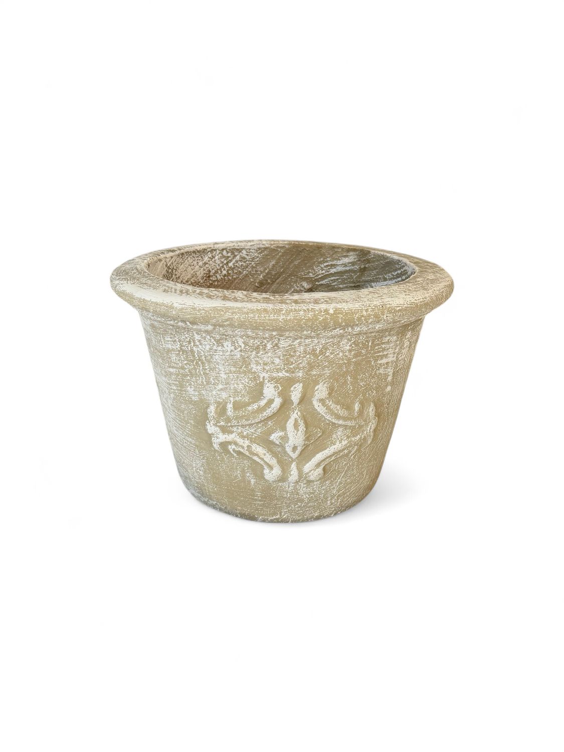 Adria Pot Small Whitewash Finish - H220mm x W320mm - 5.8kg