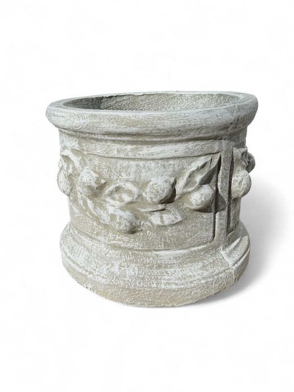 Lemon Pot Whitewash Finish - H400mm x W460mm - 30kg