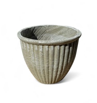 Stripe Pot Medium Whitewash Finish - H310mm x W330mm - 8kg