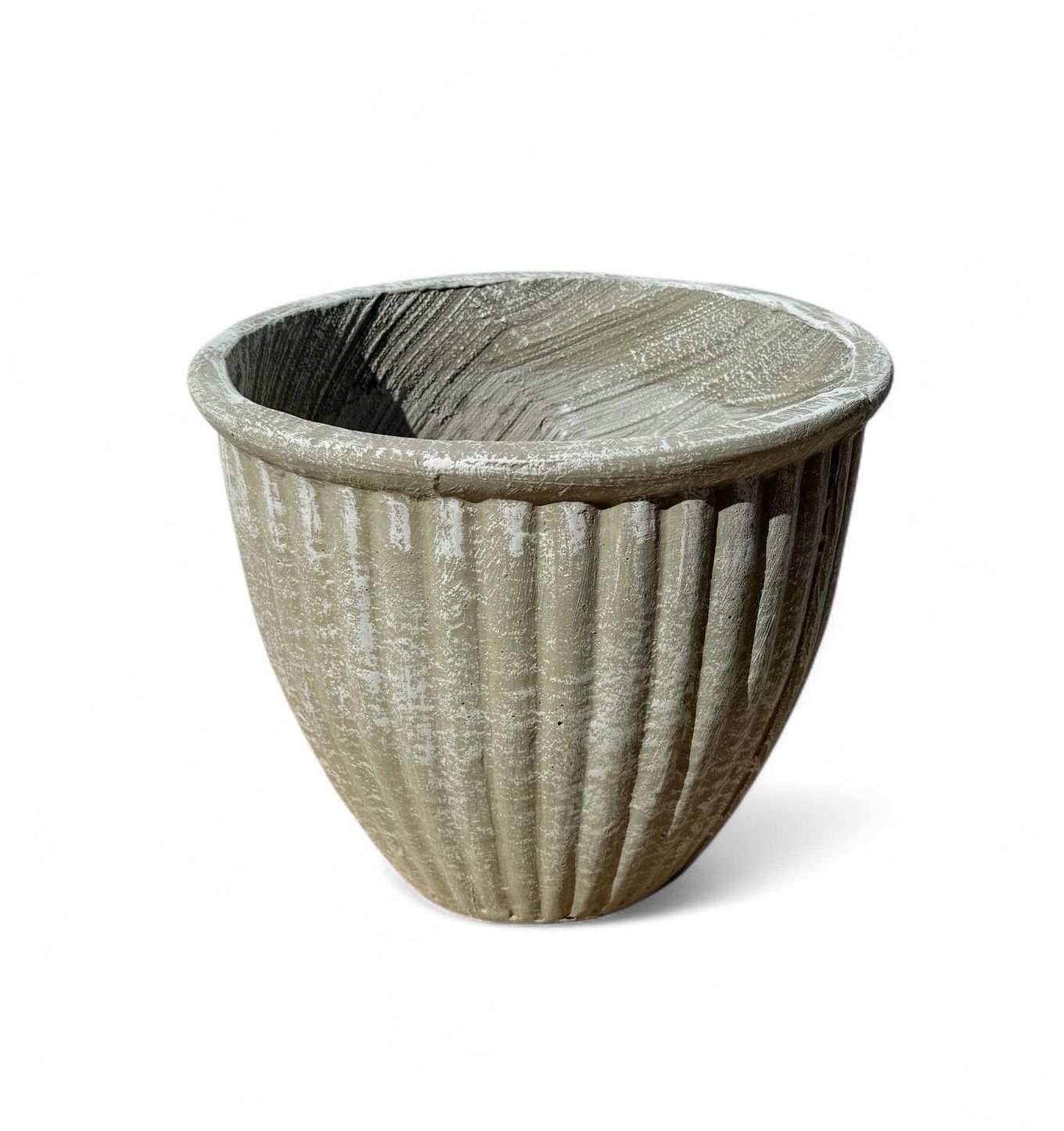 Stripe Pot Medium Whitewash Finish - H310mm x W330mm - 8kg