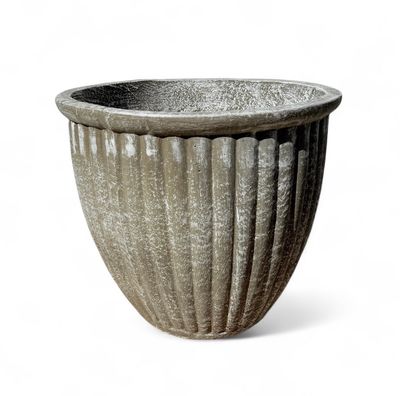 Stripe Pot Large Whitewash Finish - H410mm x W420mm - 15kg