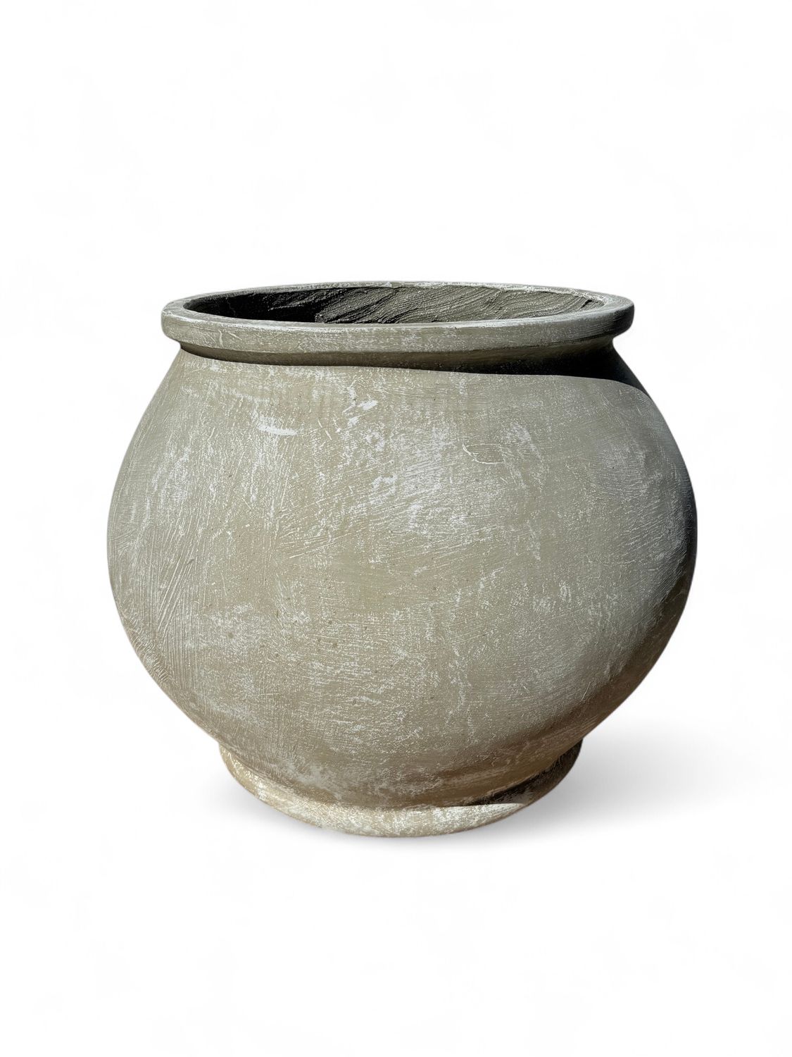 Africana Jeanne Pot Large Whitewash Finish - H600mm x W450mm - 35kg