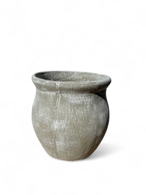 Fatso Flower Pot Medium Whitewash Finish - H500mm x W470mm - 23kg