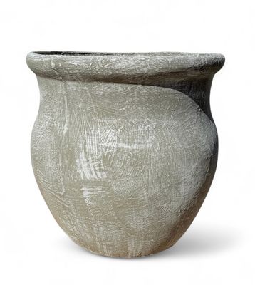 Fatso Flower Pot Large Whitewash Finish - H640mm x W610mm - 48kg