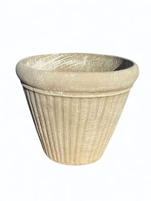 Wave Pot Large Whitewash Finish - H360mm x W420mm - 12kg