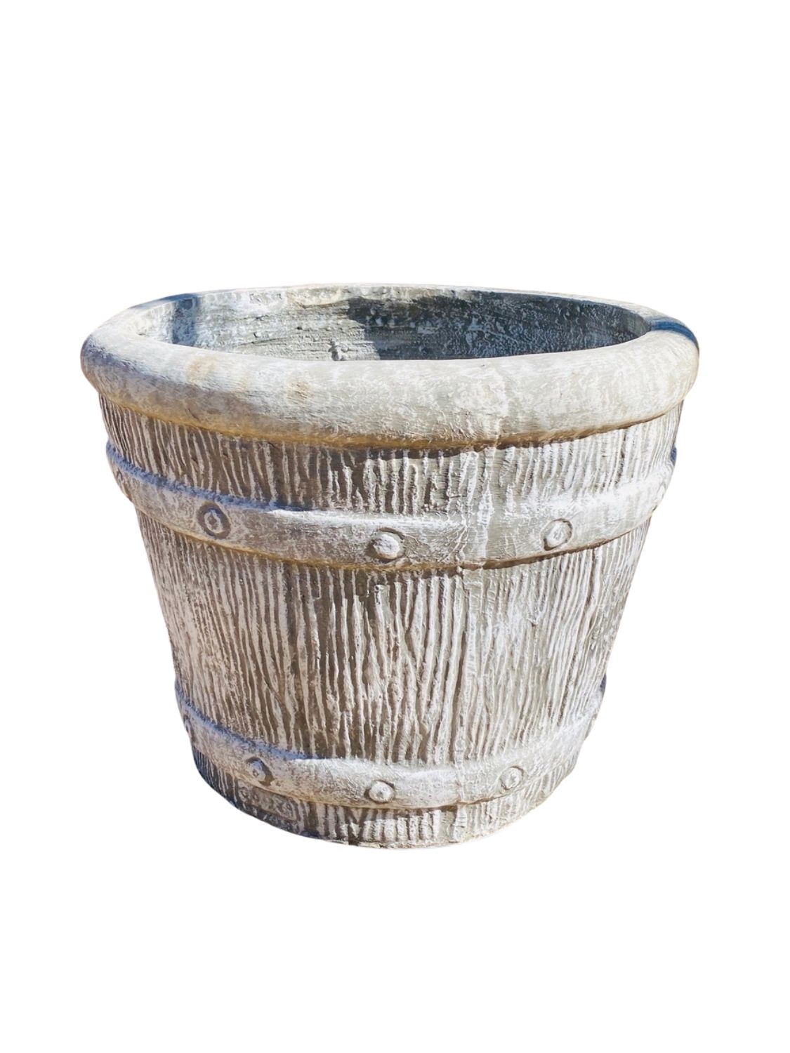 Round Sleeper Pot Large Whitewash Finish - H503mm x W650mm - 47kg