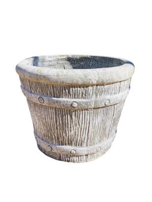 Round Sleeper Pot Large Whitewash Finish - H503mm x W650mm - 47kg