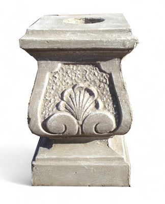 Floral Pedestal Whitewash Finish - H455mm x W280mm - 57kg