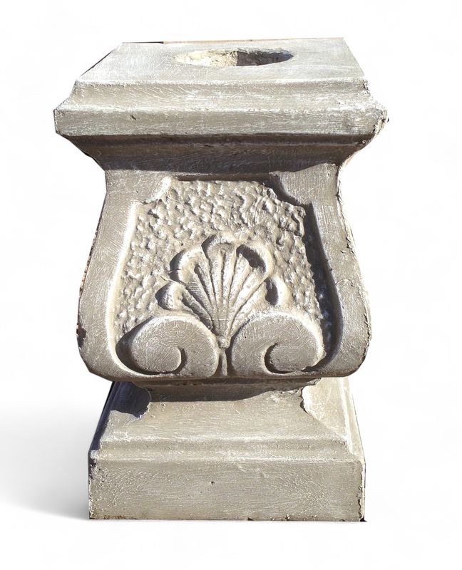 Floral Pedestal Whitewash Finish - H455mm x W280mm - 57kg