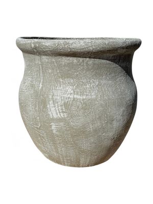 Fatso Flower Pot Large Whitewash Finish - H640mm x W610mm - 48kg