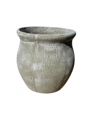 Fatso Flower Pot Medium Whitewash Finish - H500mm x W470mm - 23kg