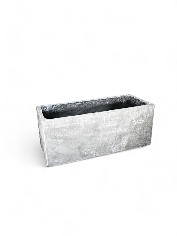 Ondela Rectangular Pot Medium Whitewash Finish - L1000mm x W420mm x D380mm - 70kg