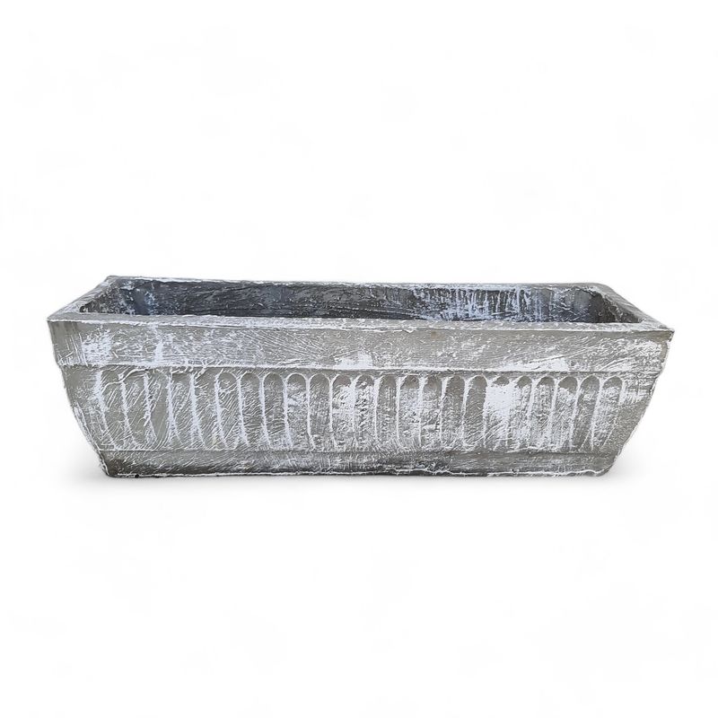 Window Pot Large Whitewash Finish - L650mm x W150mm - 13kg