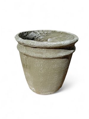 2 Ring Pot Medium Whitewash Finish - H310mm x W300mm - 8kg