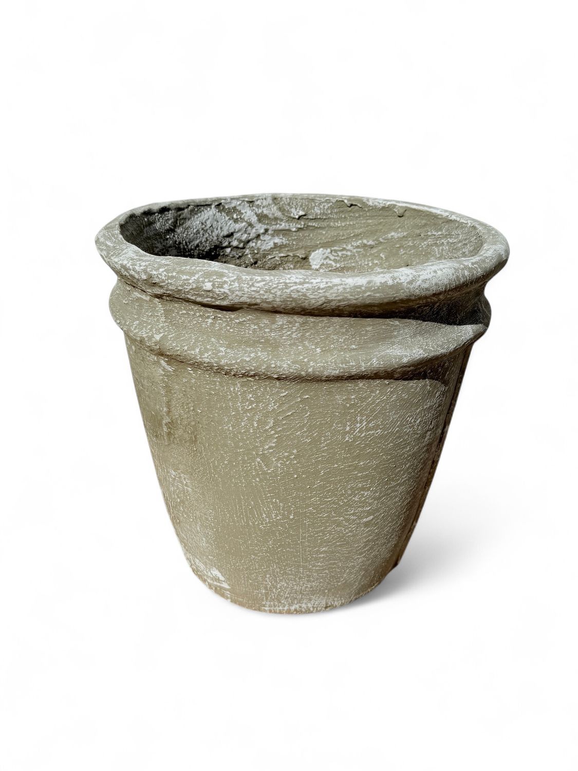 2 Ring Pot Medium Whitewash Finish - H310mm x W300mm - 8kg