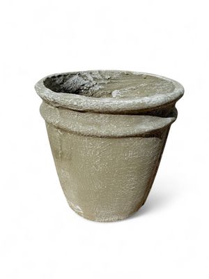 2 Ring Pot Medium Whitewash Finish - H310mm x W300mm - 8kg
