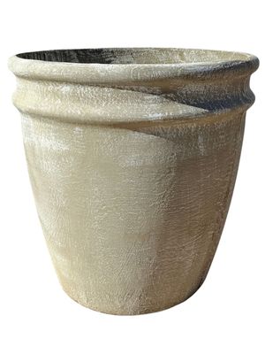 2 Ring Pot Extra Large Whitewash Finish - H600mm x W590mm - 33kg