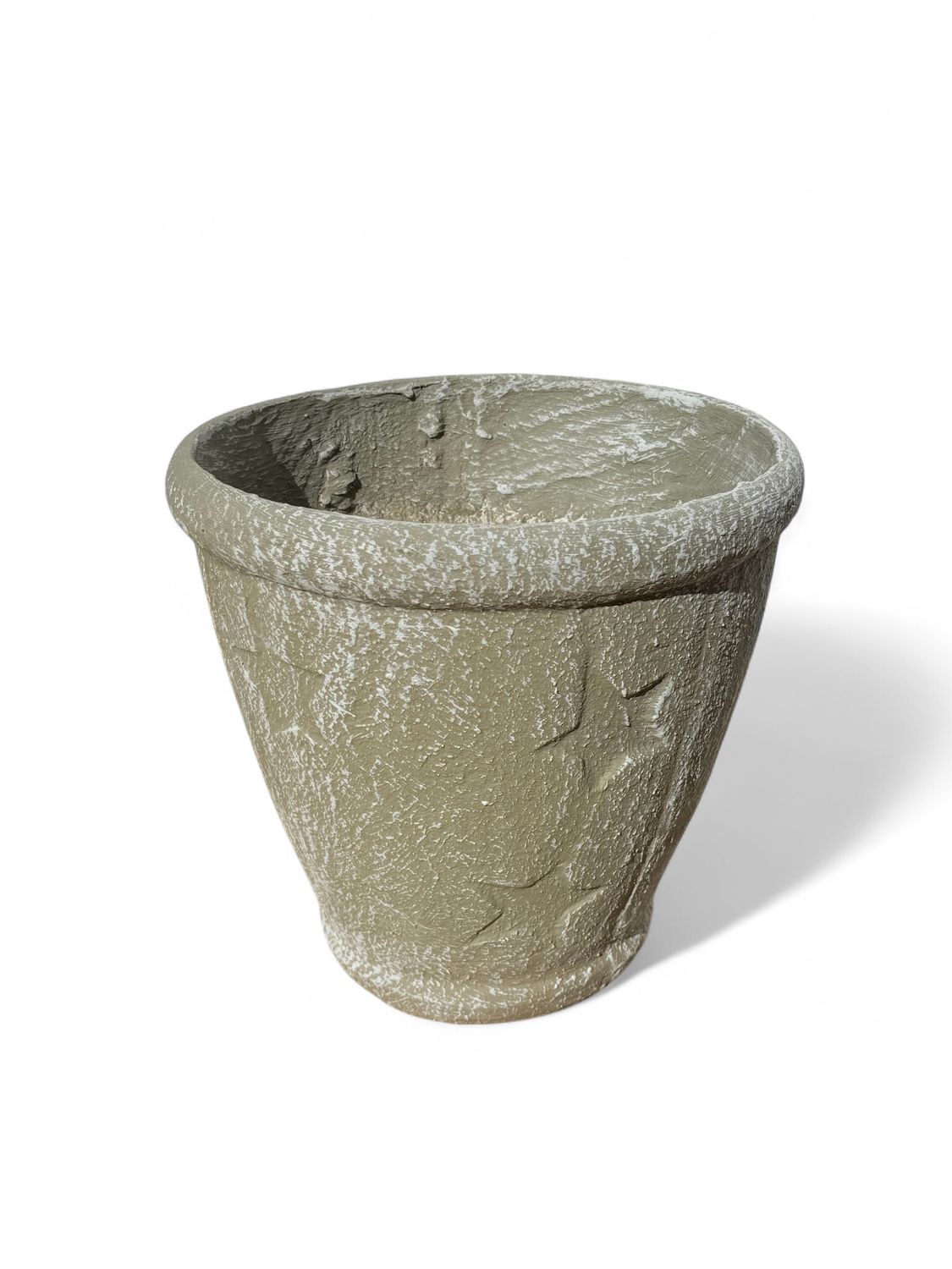 Star Pot Medium Whitewash Finish - H300mm x W285mm - 6.6kg