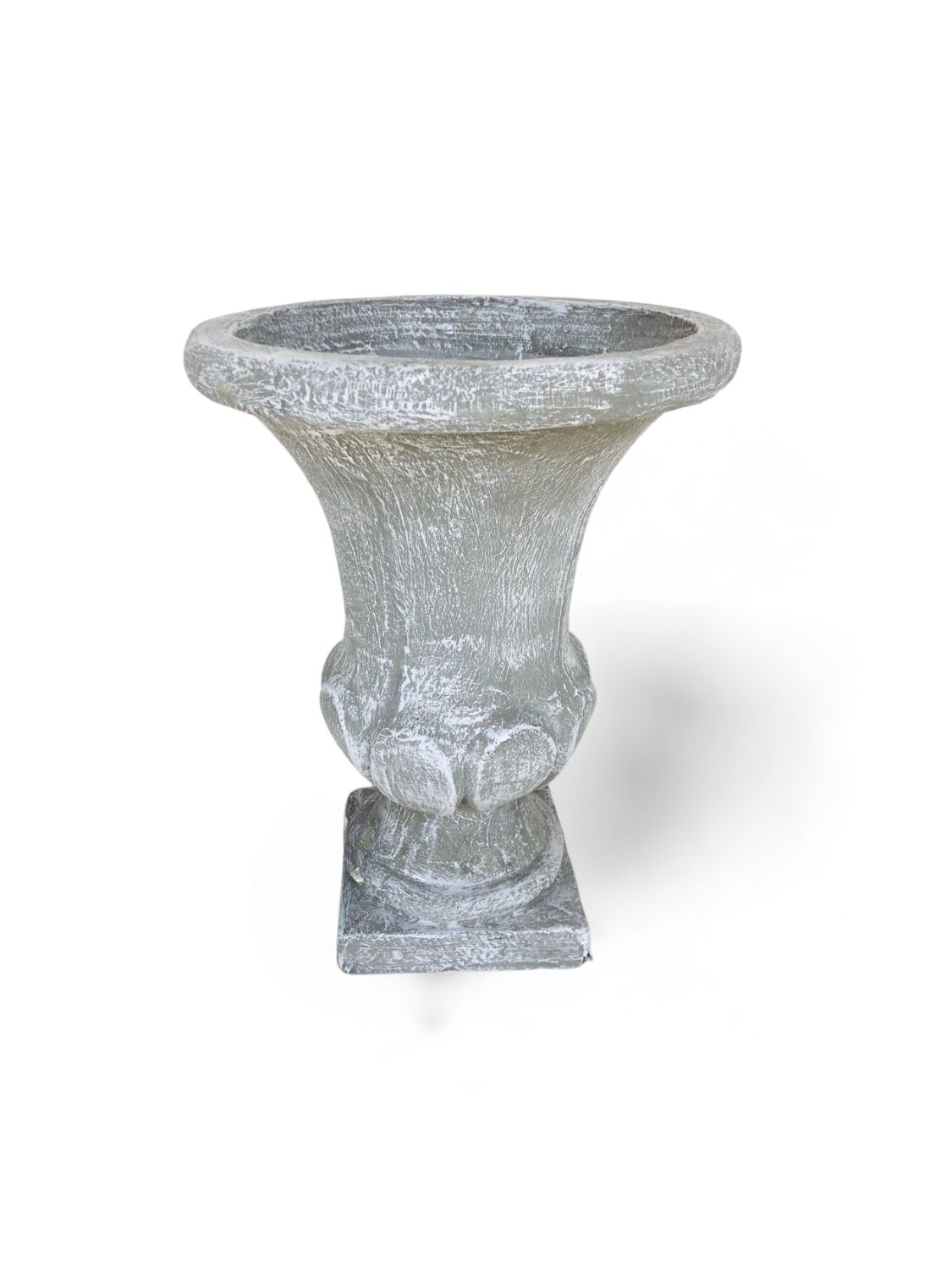 Joshua Urn Small Whitewash Finish - H700mm x W Top 520mm x W Base 280mm - 25kg