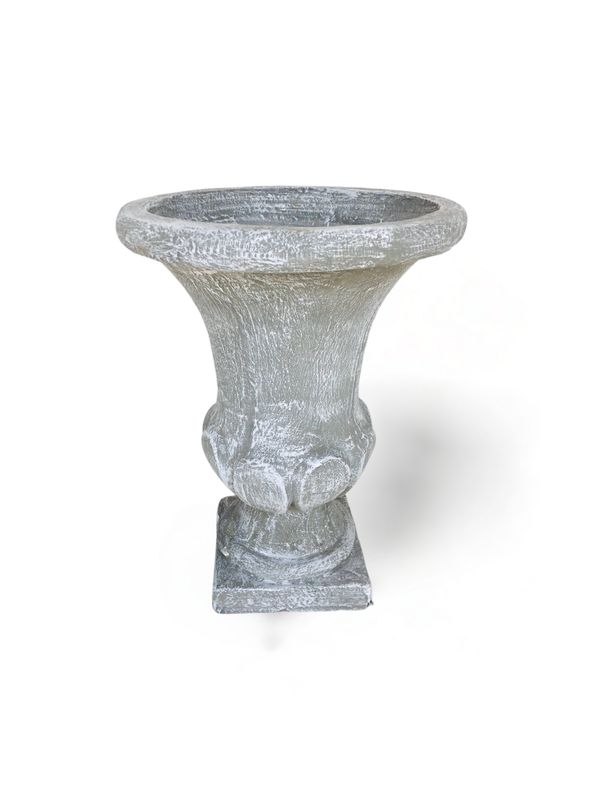 Joshua Urn Small Whitewash Finish - H700mm x W Top 520mm x W Base 280mm - 25kg