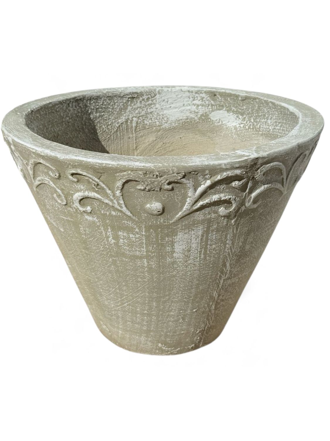 Floral Large White Wash Finish - H400mm x W480mm - 15kg