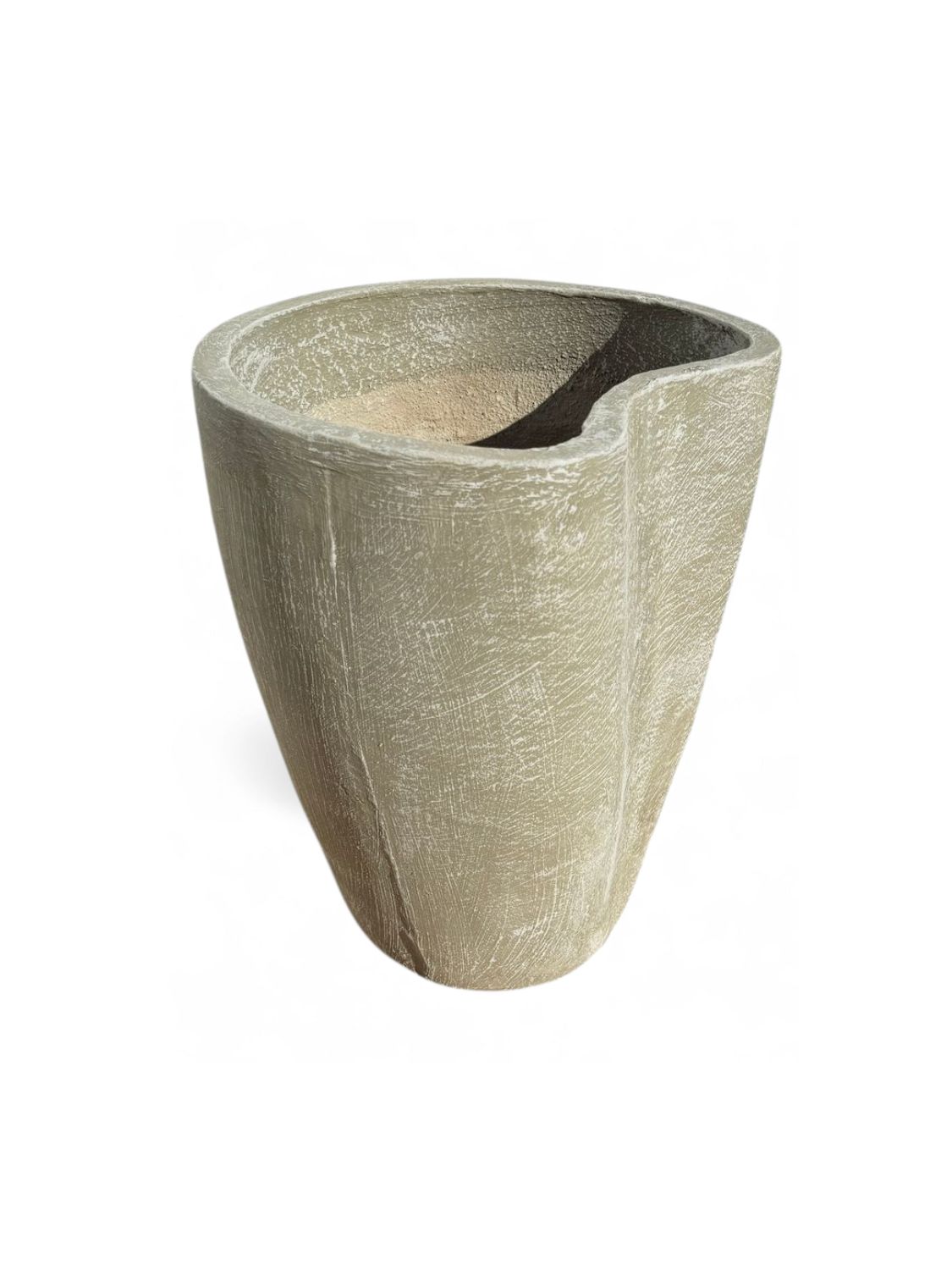 Moon Pot Medium Whitewash Finish - H500mm - 19kg