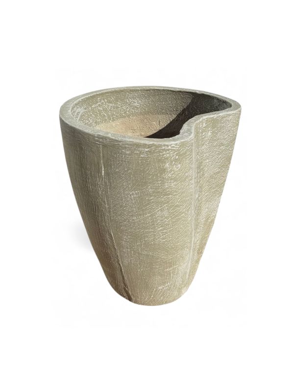 Moon Pot Medium Whitewash Finish - H500mm - 19kg