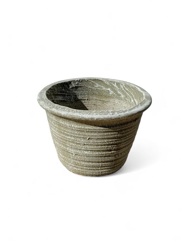 Louvre Pot Small Whitewash Finish - H220mm x W310mm - Mouth230mm 6kg