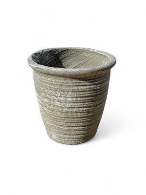 Louvre Pot Medium Whitewash Finish - H320mm x W300mm - Mouth 280mm - 8kg