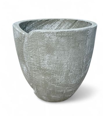 Leaf Pot Large Whitewash Finish - H360mm x W360mm - 12kg