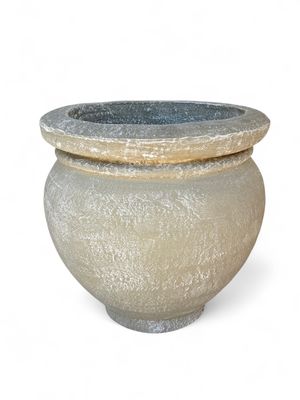 Malaika Round Pot Whitewash Finish - Height 520mm - 37kg