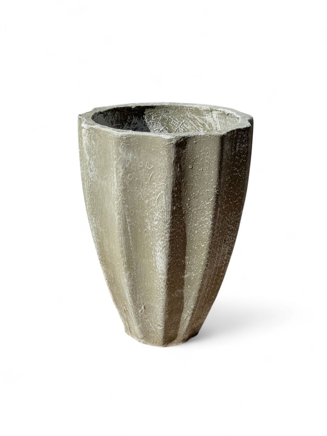 Jackie Pot Small Whitewash Finish - H400mm x W300mm - 7kg