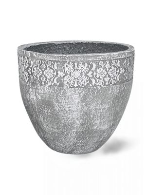 Atlas Pot Medium Whitewash Finish - H320mm x W350mm - 8kg