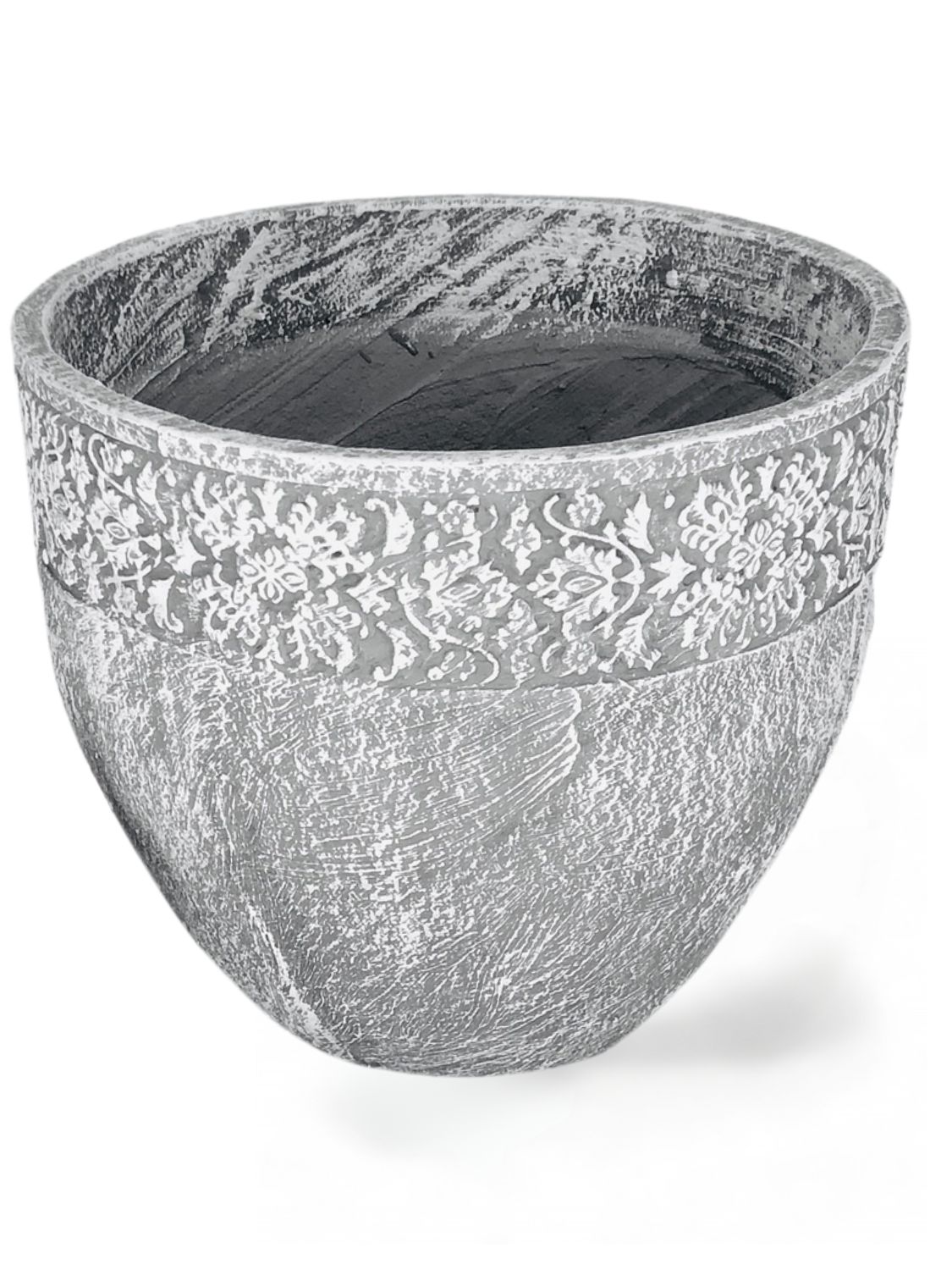 Atlas Pot Large Whitewash Finish - H360mm x W410mm - 15kg