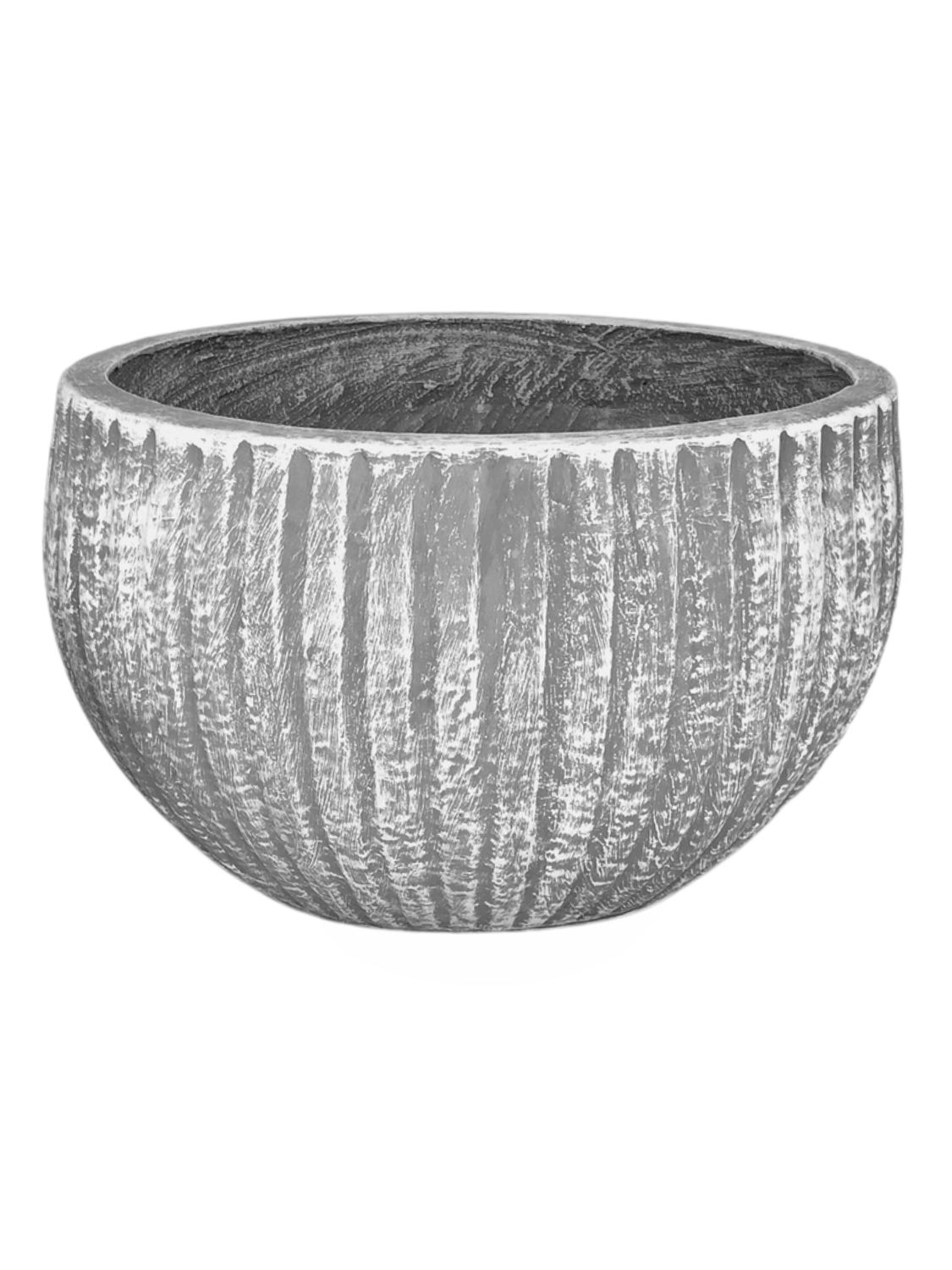 Hekla Pot Large Whitewash Finish - H310mm x W480mm - 14kg