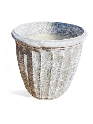 Alfred Pot Medium Whitewash Finish - H350mm x W360mm - 9Kg