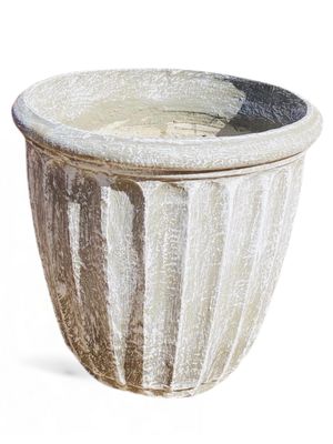 Alfred Pot Large Whitewash Finish - H430mm x W470mm - 15Kg
