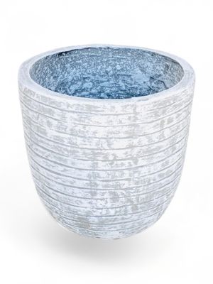 Hope Plant Pot Medium with Large Stripes Whitewash - Finish H350mm x W340mm - 11kg