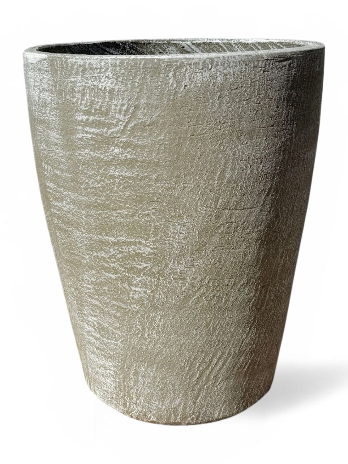 Maggie Round Pot Large Whitewash Finish - H600mm x W490mm - 30kg