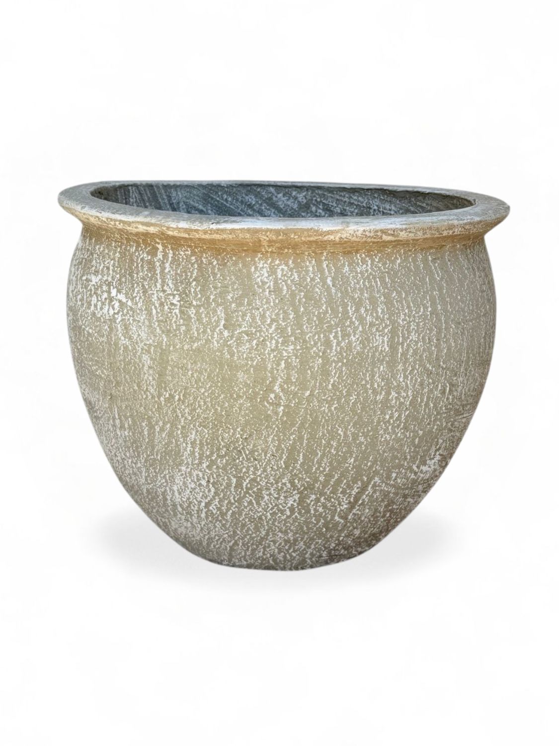 Andries Pot Round Medium Whitewash Finish - H320mm - 12kg