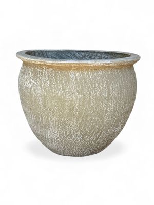 Andries Pot Round Medium Whitewash Finish - H320mm - 12kg
