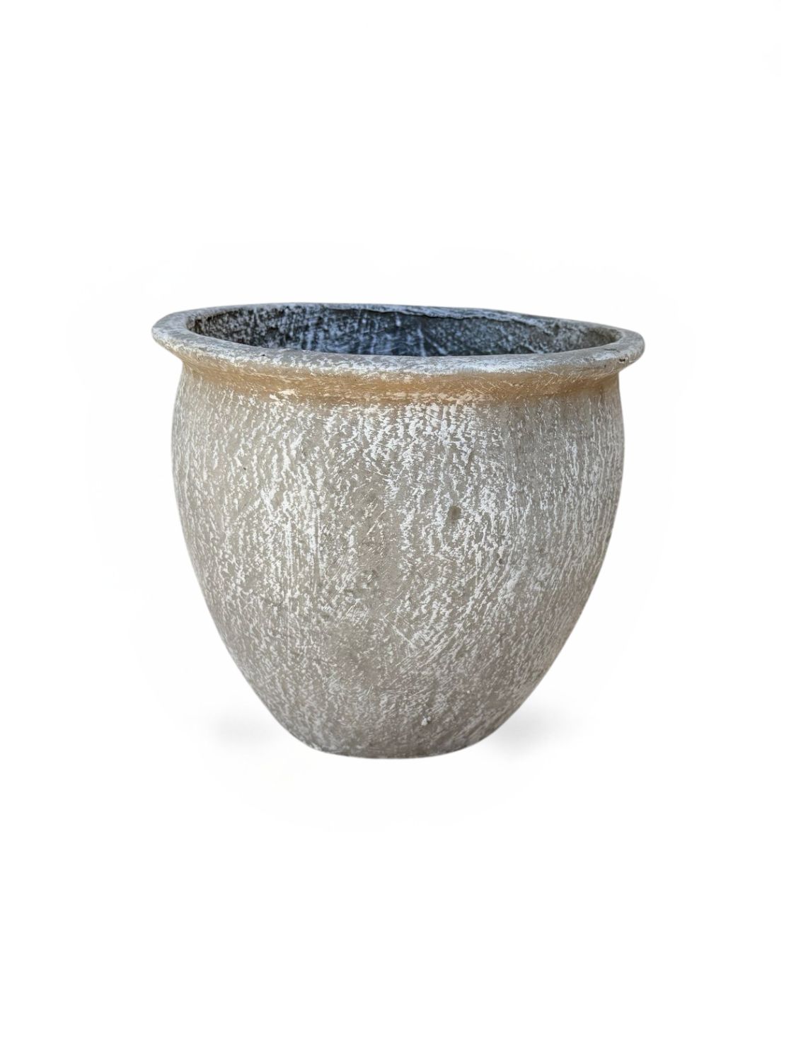 Andries Pot Round Small Whitewash Finish - H250mm - 6kg