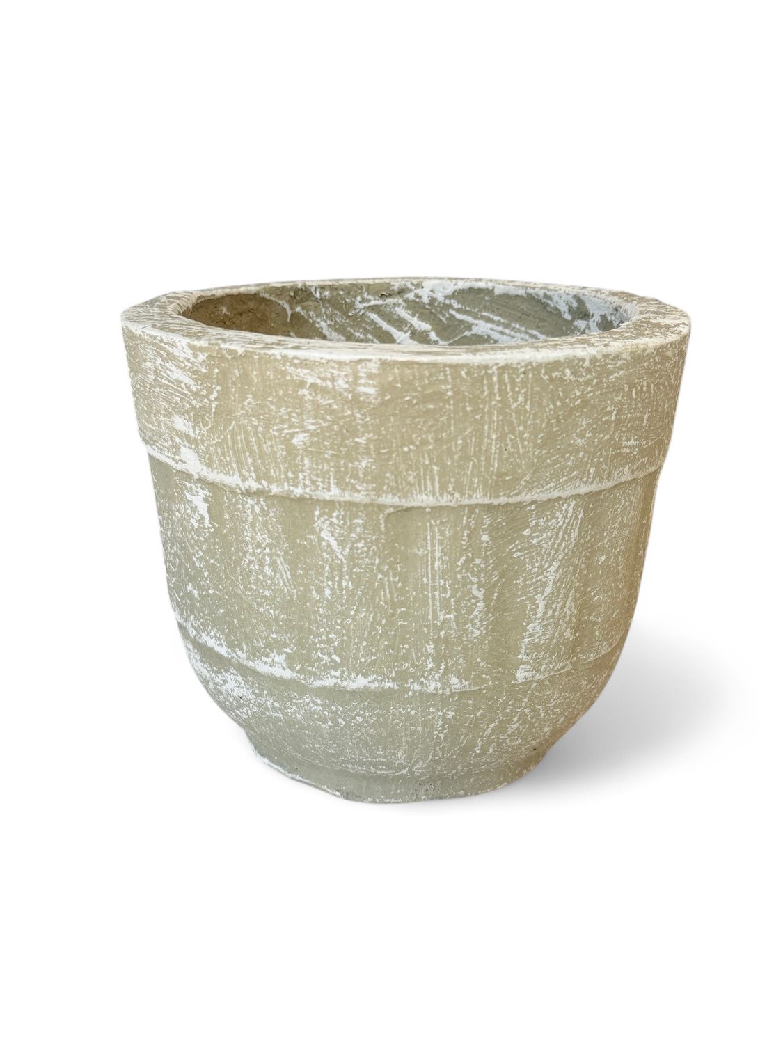 Succulent Pot Whitewash Finish - H180mm-W200mm - 3kg