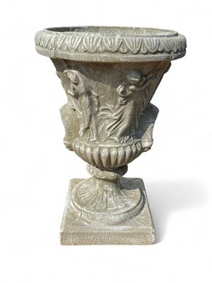 Dancing Ladies Scroll Urn Whitewash Finish - H860mm x W550mm - 58kg