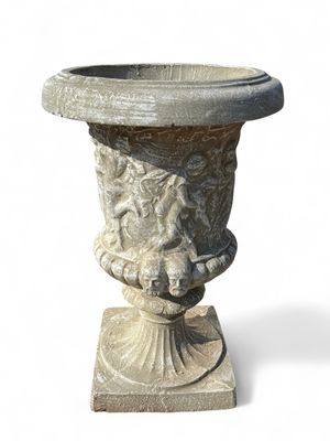 Dancing Lady Face Urn Whitewash Finish - H1000mm x W600mm - 79kg