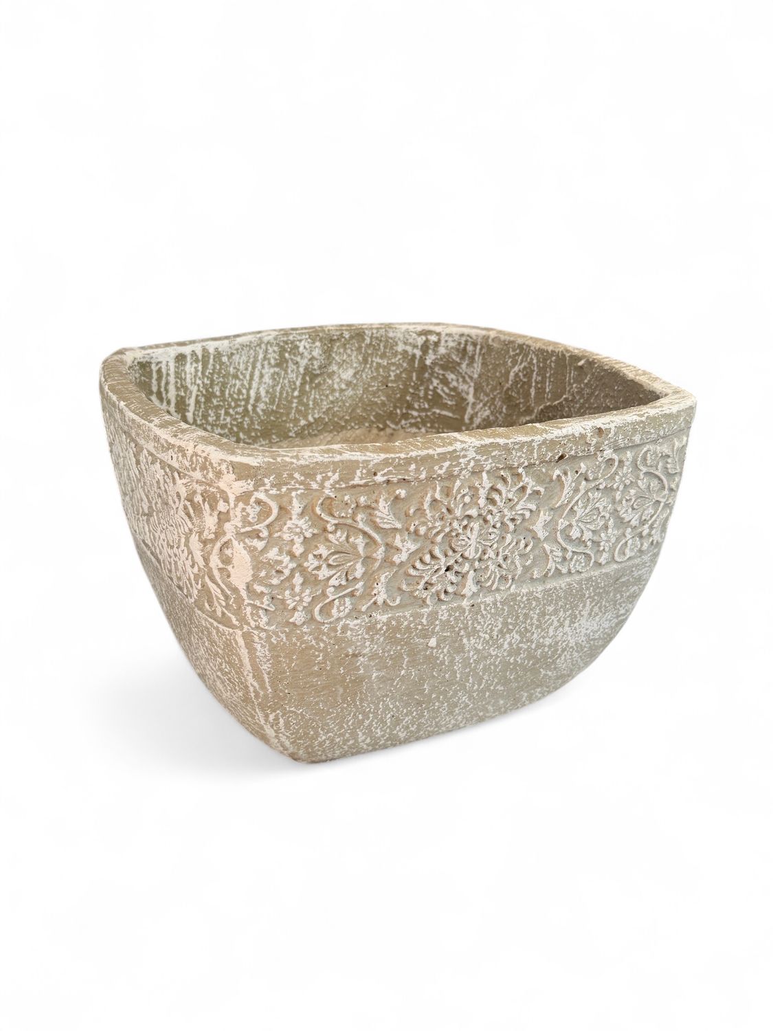 Anvick Pot Medium Whitewash Finish - H210mm x W310mm - 5kg