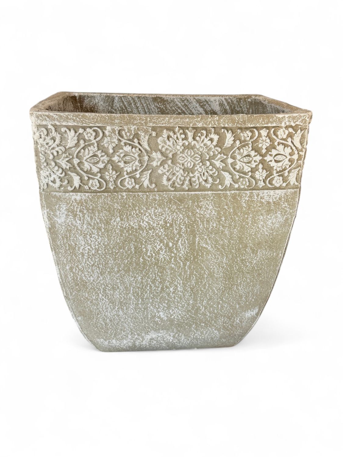 Aero Pot Large Whitewash Finish - H420mm x W400mm - 14kg