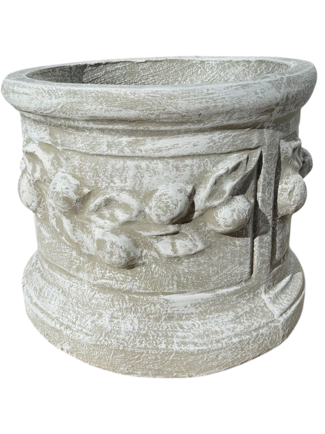 Lemon Pot Whitewash Finish - H400mm x W460mm - 30kg